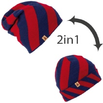 StripeSlant (2in1) Mütze