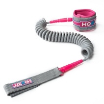 Premium Coiled SUP Leash 9' x 8 mm |SILVER PINK